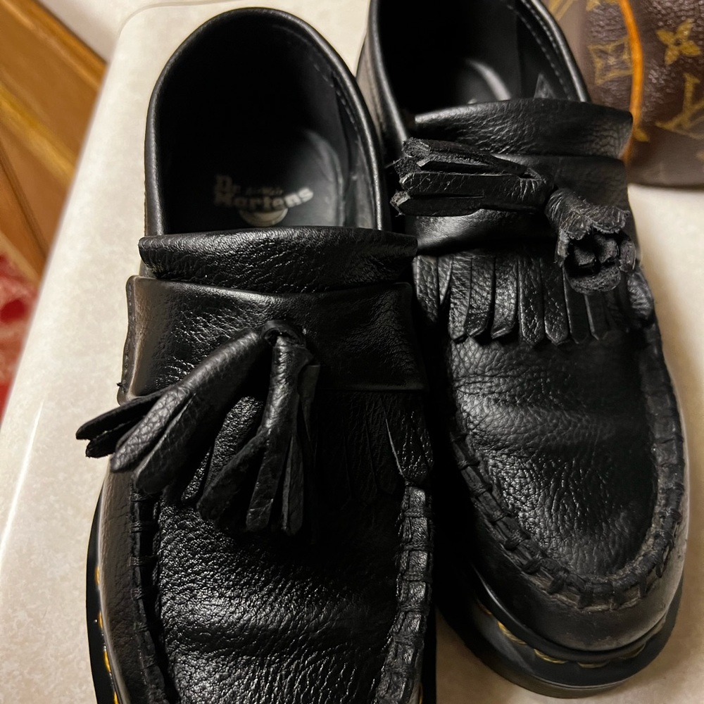 Dr. Martens Black Leather Tassel Loafers